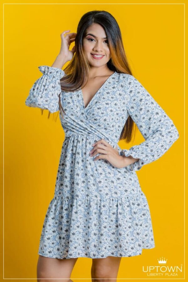 UP 4107 – PNP LONG SLEEVE V-NECK DRESS | Uptown - Liberty Plaza